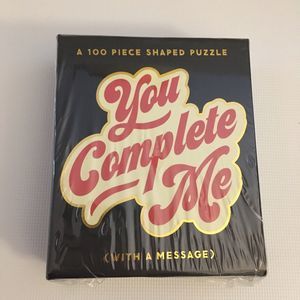 Brass Monkey You Complete Me Shaped 100 piece jigsaw puzzle With Message
